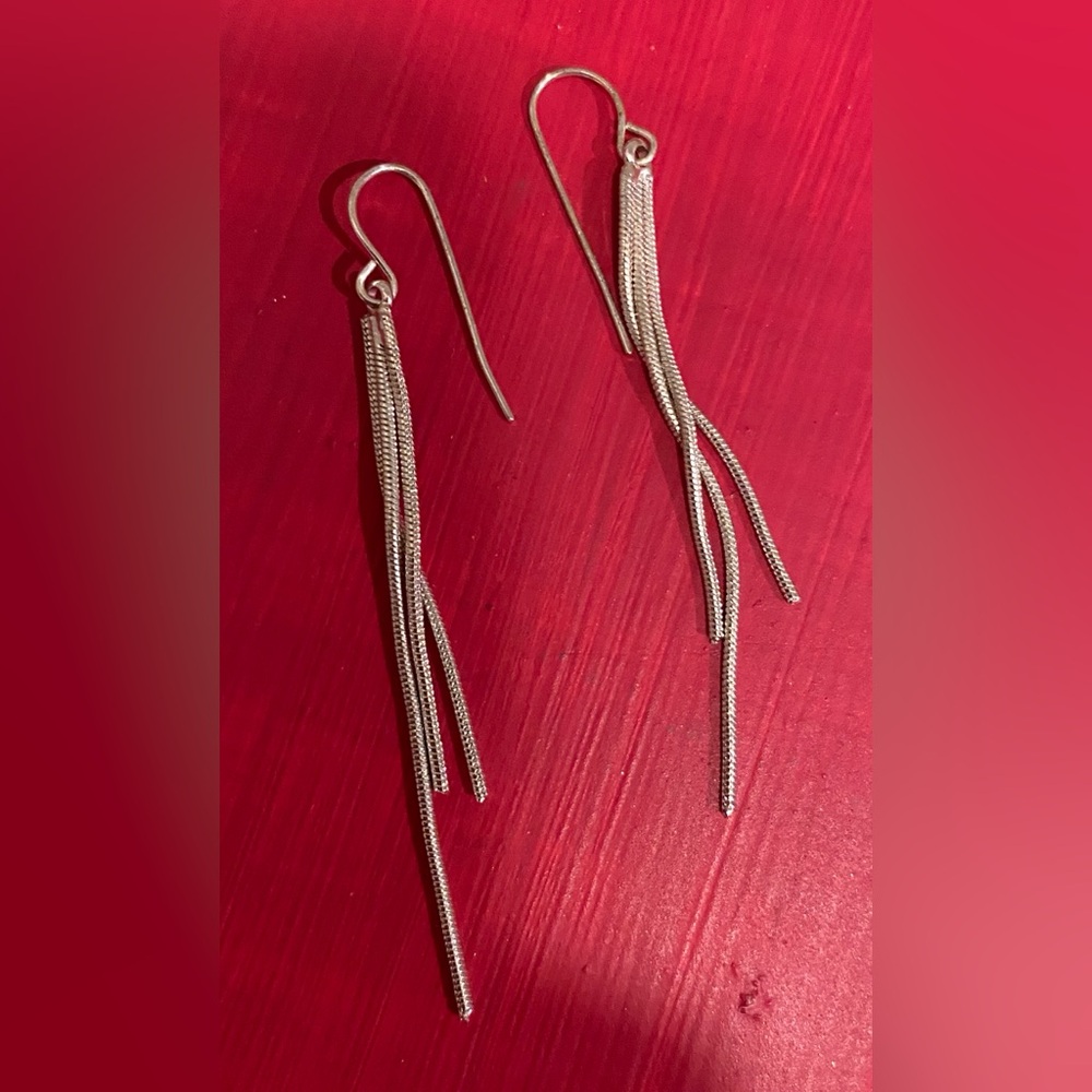 Elegant Silver Tassel Earrings